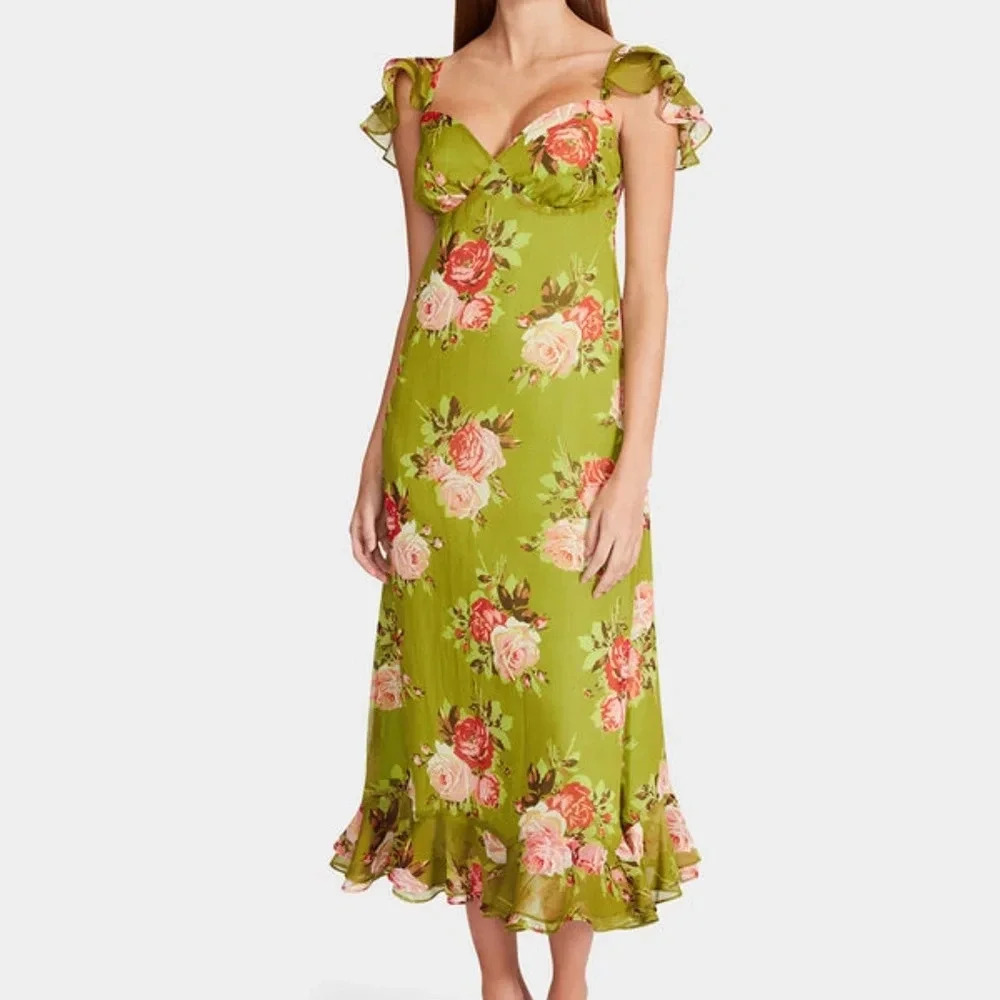 Betsey Johnson Bouquet Bounty Floral Green Dress NWT - Picture 4 of 8